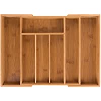 Blumtal Organizador de Cubiertos y cajones de Cocina con Compartimentos Ajustables de Bambú